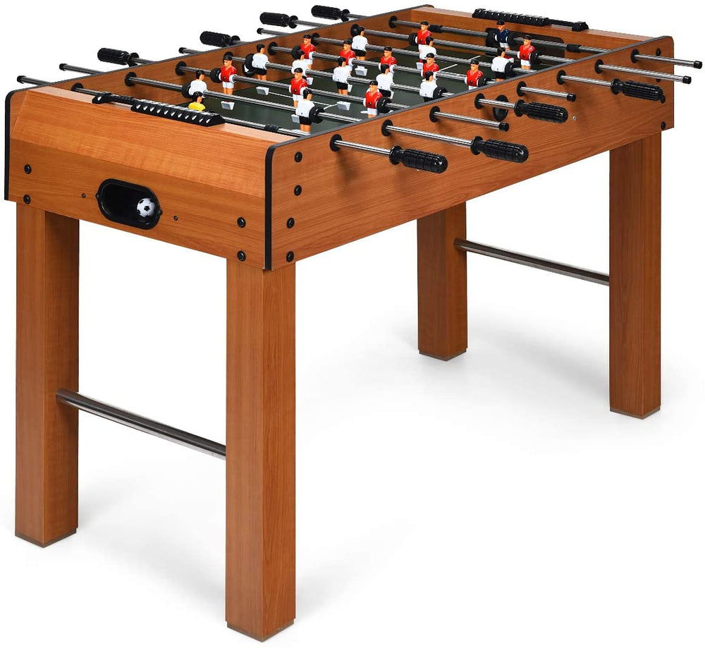 GYMAX 48" Foosball Table, Indoor Soccer Wood Game Table w/ 2 Balls, Competition Sized