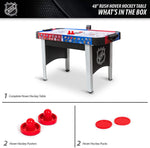 48" Mid-Size NHL Rush Indoor Hover Hockey Game Table; Easy Setup, Air-Powered Play with LED Scoring, Black