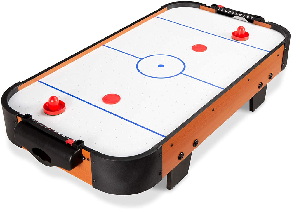 Best Choice Products 40in Portable Tabletop Air Hockey Arcade Table for Game Room, Living Room w/ 100V Motor, Powerful Electric Fan, 2 Strikers, 2 Puck