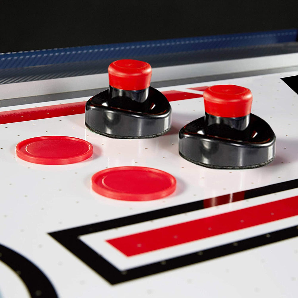 ESPN 5 Ft. Air Hockey Table with Overhead Electronic Scorer and Pucks & Pushers Set Family Indoor Game, Blue/Red