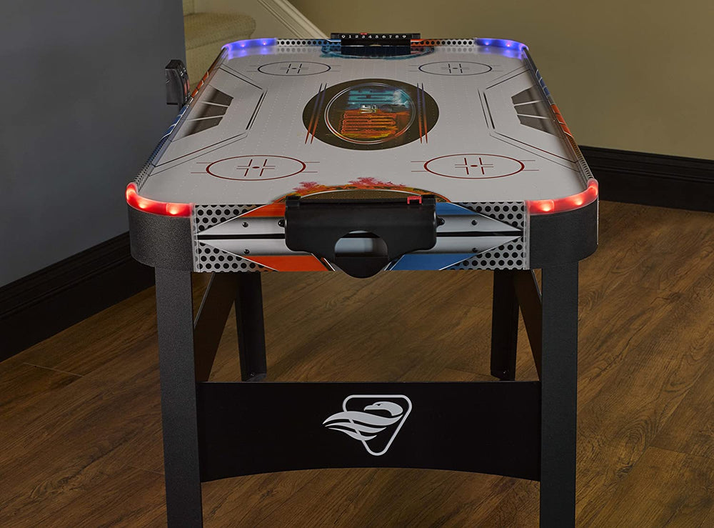 Triumph Fire ‘n Ice LED Light-Up 54” Air Hockey Table Includes 2 LED Hockey Pushers and LED Puck
