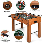 GYMAX 48" Foosball Table, Indoor Soccer Wood Game Table w/ 2 Balls, Competition Sized